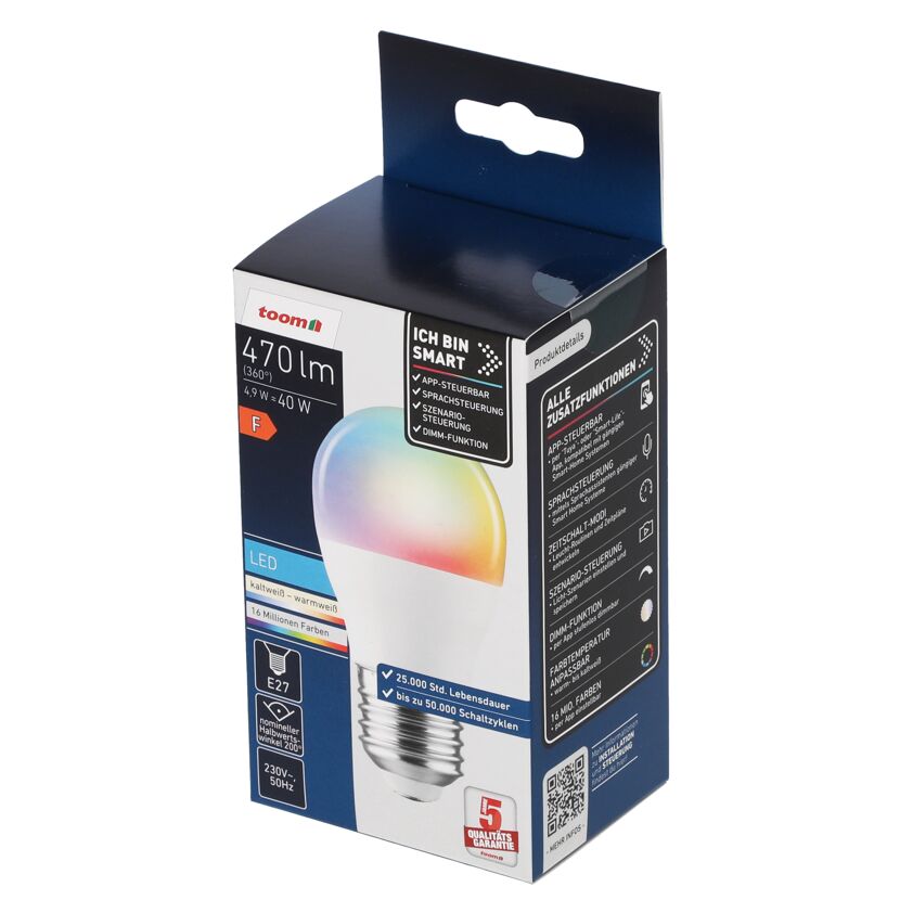Smarte LED-Lampe E27 4,9 W 470 lm