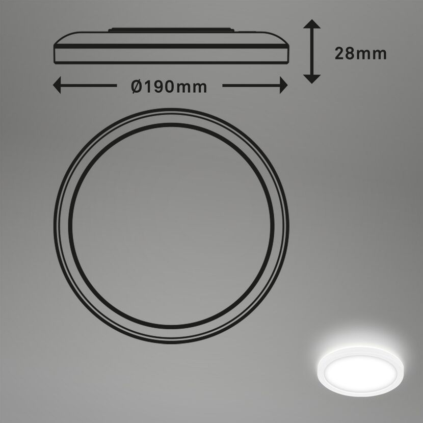 LED-Panelleuchte 'Slim' Ø 19 x 2,8 cm 12W 1400 lm weiß