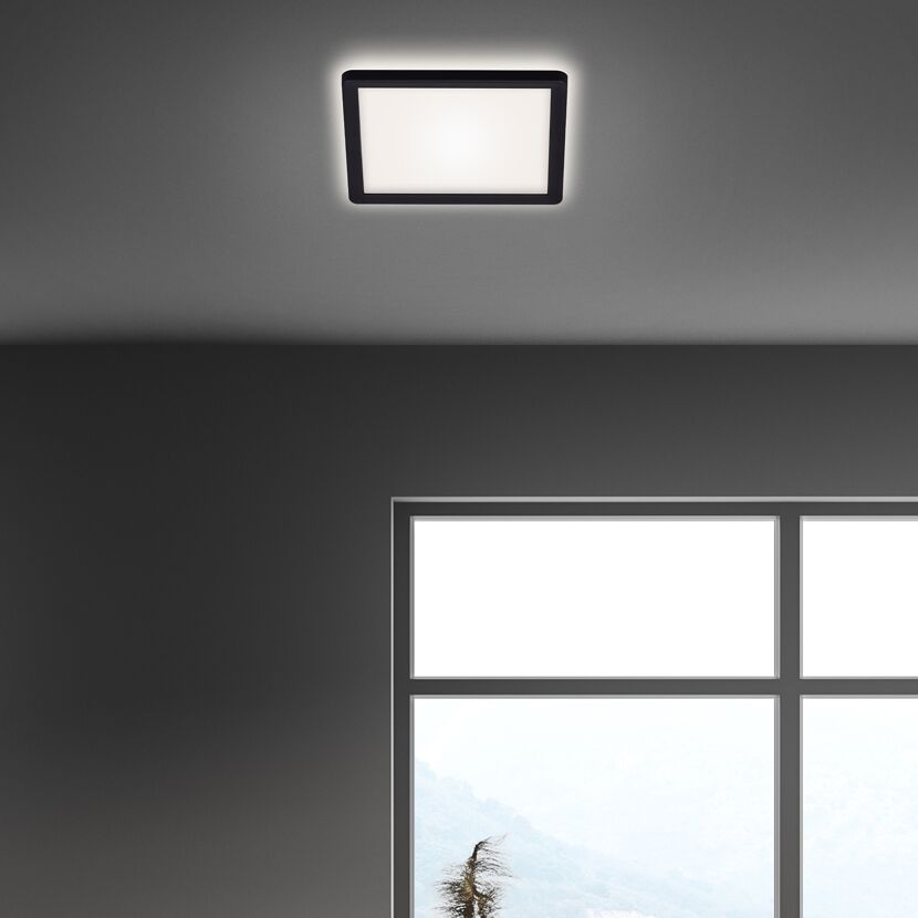 LED-Panelleuchte 'Slim' 19 x 19 cm 12W 1400 lm schwarz