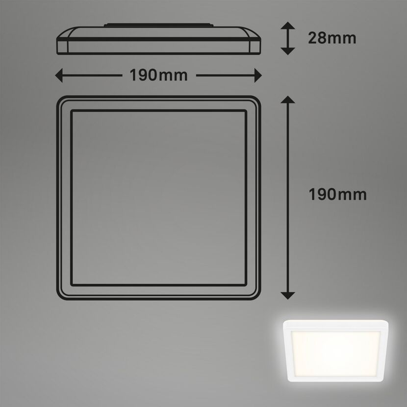 LED-Panelleuchte 'Slim' 19 x 19 cm 12W 1400 lm weiß