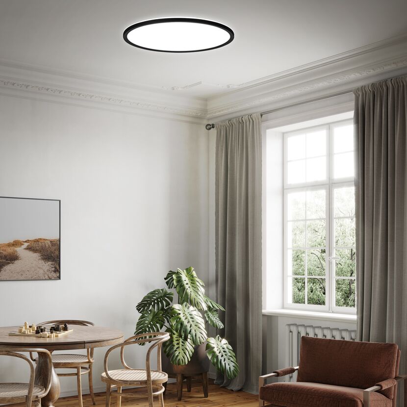 LED-Panelleuchte 'Slim' Ø 42 x 2,9 cm dimmbar 22W 3000 lm schwarz