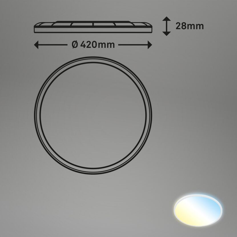 LED-Panelleuchte 'Slim' Ø 42 x 2,9 cm dimmbar 22W 3000 lm weiß