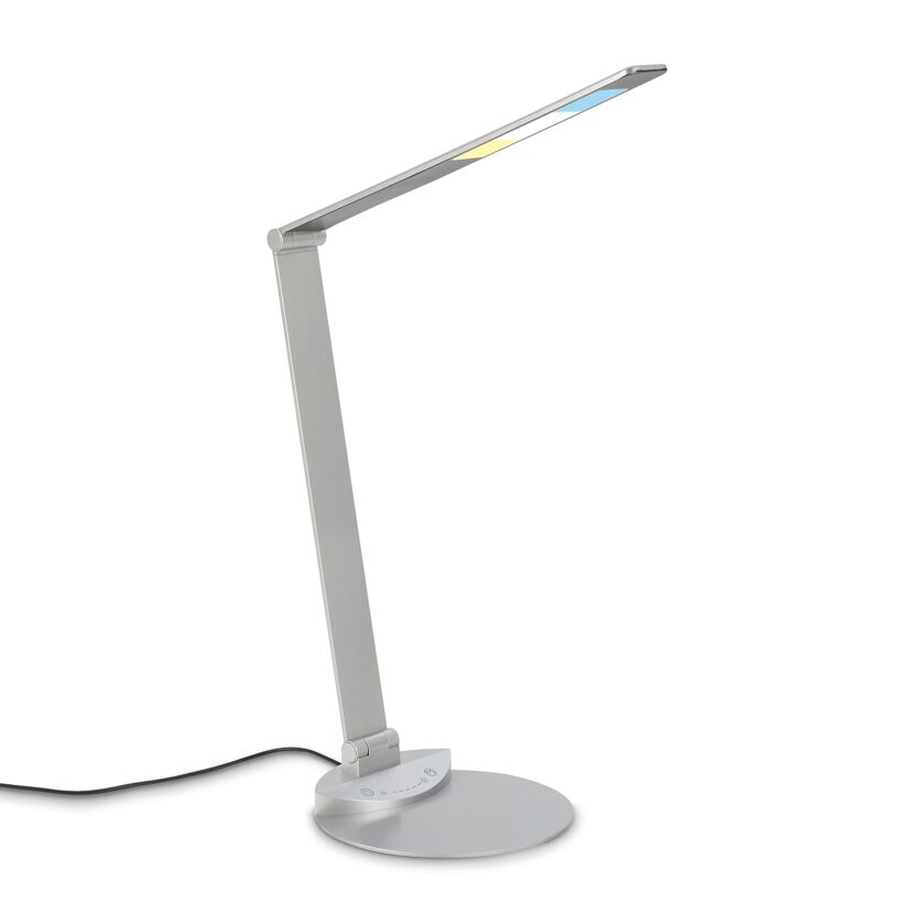 Silberne LED-Schreibtischlampe