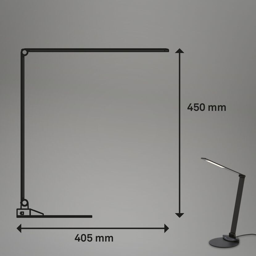 Schreibtischlampe mit Maßen