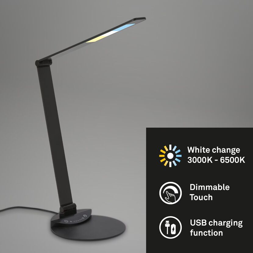 Schwarze LED-Schreibtischleuchte