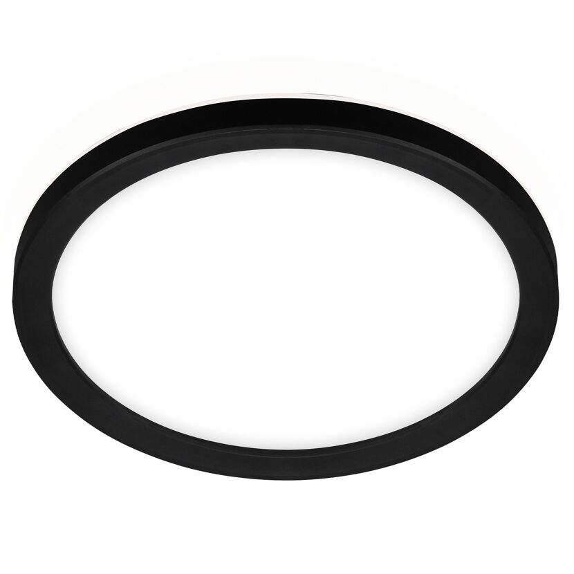 LED-Panelleuchte 'Slim' Ø 19 x 2,8 cm 12W 1400 lm schwarz
