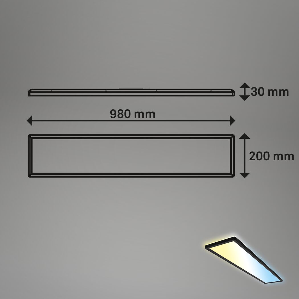 LED-Panel 'Tava' dimmbar 36 W 4800 lm warmweiß bis tageslichtweiß 20 x 3 x 98 cm