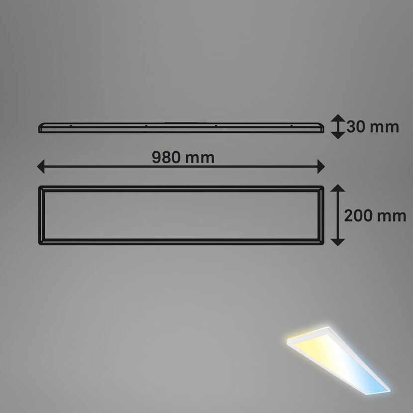 LED-Panelleuchte 'Tava' 20 x 98 cm dimmbar 36W 4800 lm weiß matt