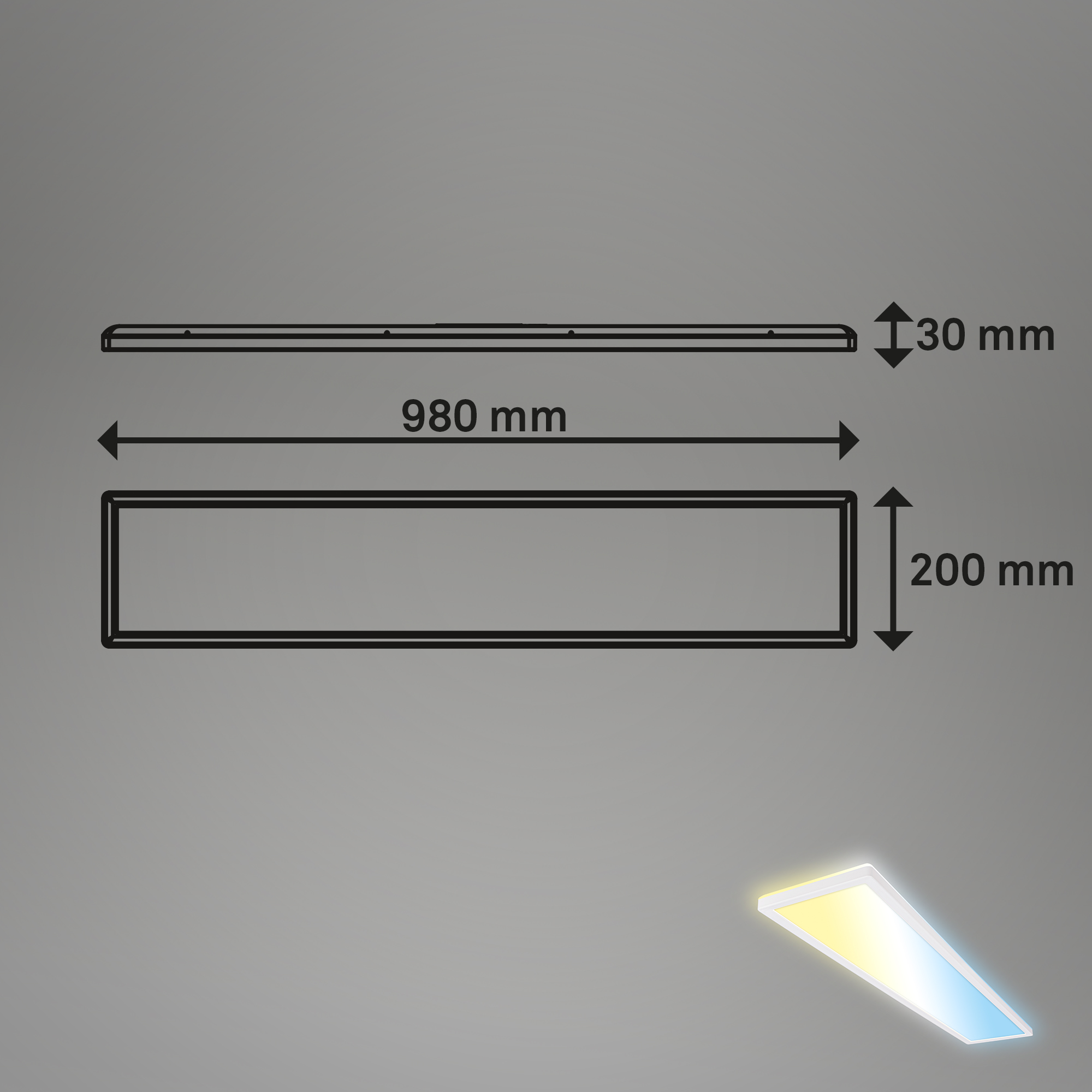 LED-Panelleuchte 'Tava' 20 x 98 cm dimmbar 36W 4800 lm weiß matt + product picture