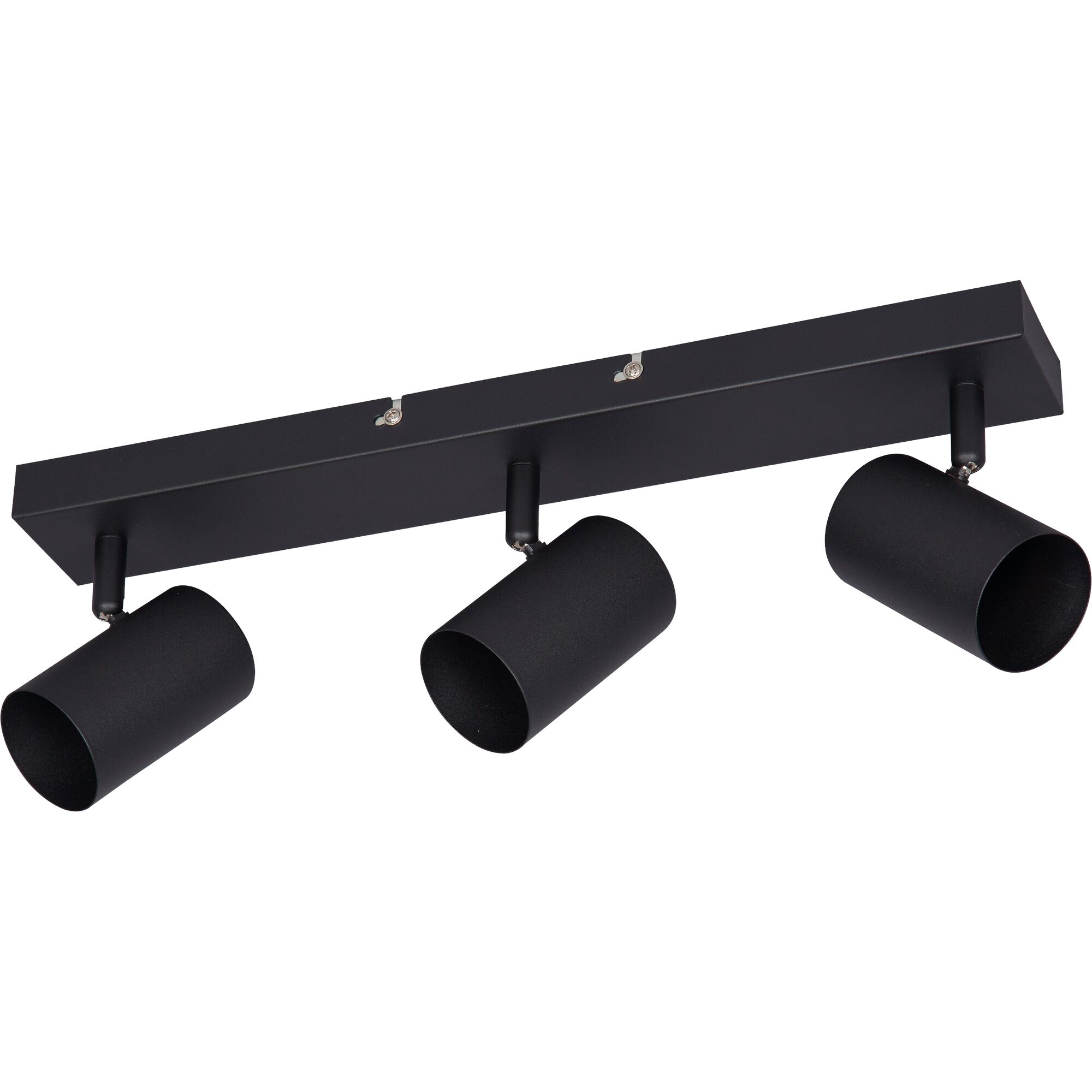 Schwarzer Deckenstrahler mit drei Spots