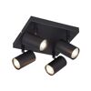 Schwarze Deckenlampe mit vier Spots