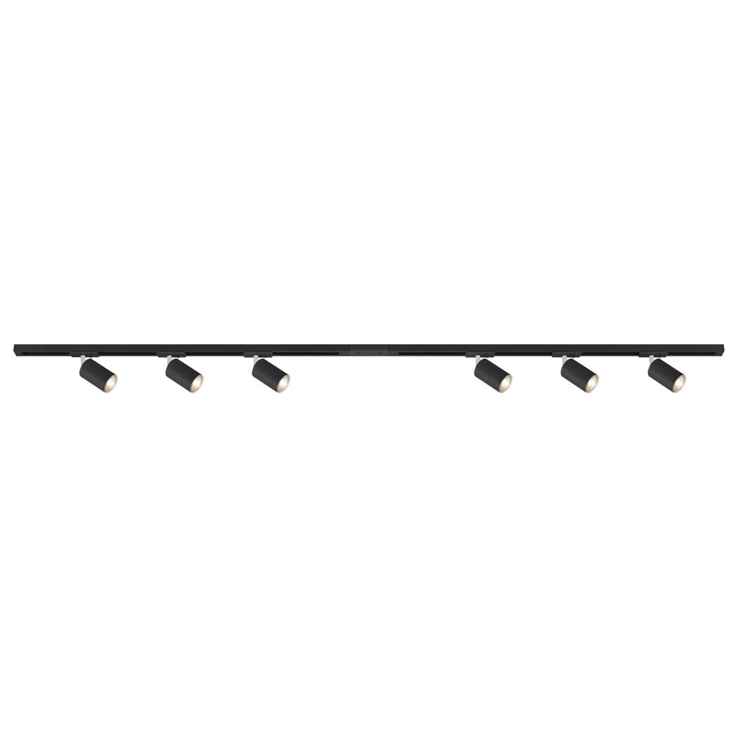 Schwarze Deckenleuchte mit sechs Spots