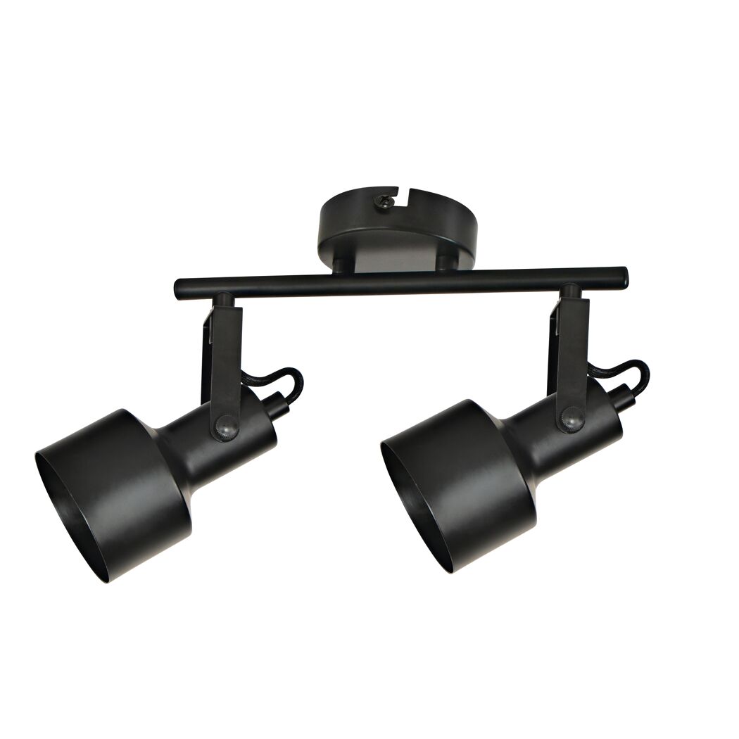 Schwarze Deckenlampe mit zwei Spots