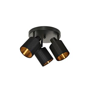 Wohnraumstrahler 'Aylin' 3-flammig schwarz/gold