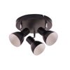 Schwarze Deckenlampe mit drei Spots