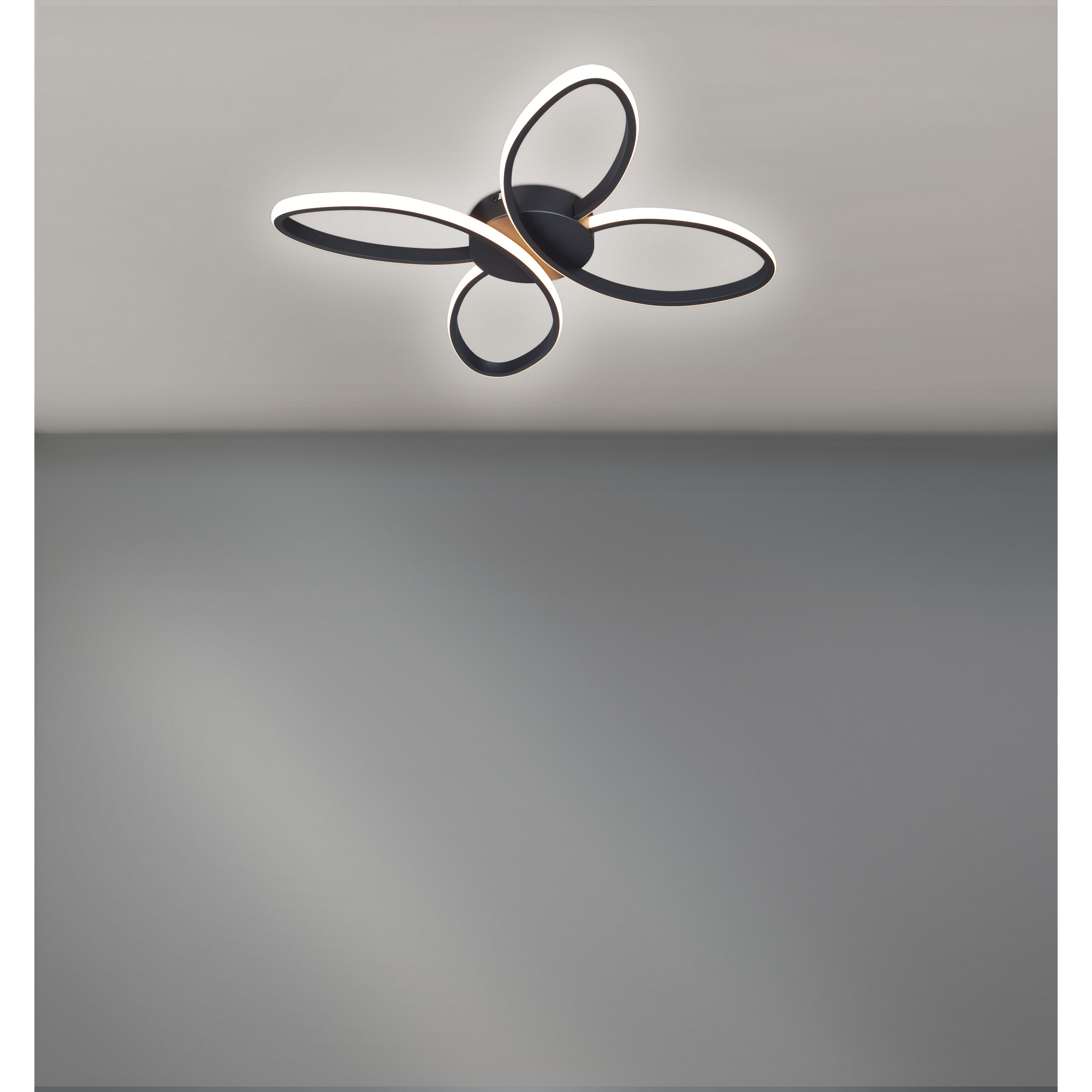 LED-Deckenleuchte 'Alina' 22 W 3000 K schwarz 48 x 48 x 6 cm