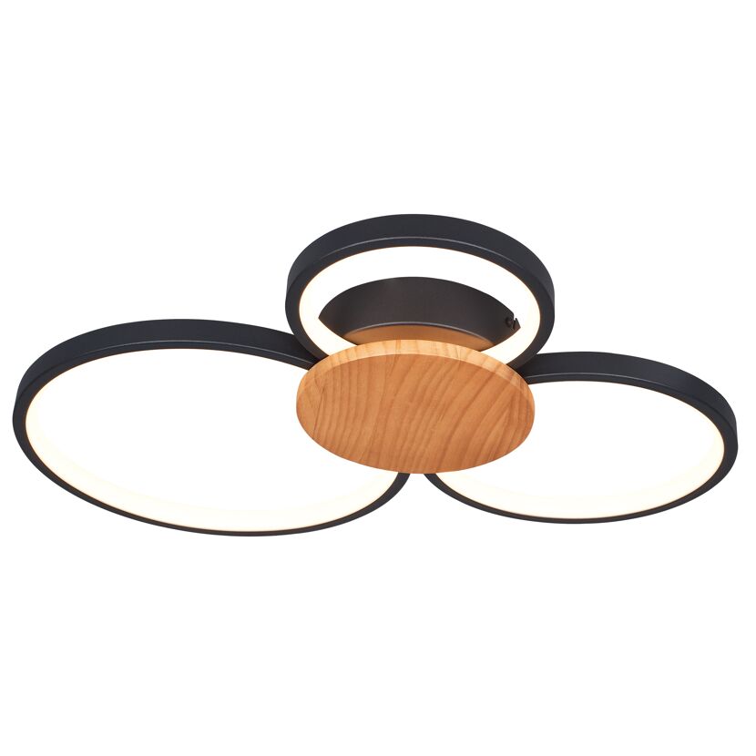 LED-Deckenleuchte 'Nele' 34 W 3000 K schwarz 45,5 x 57 x 7 cm