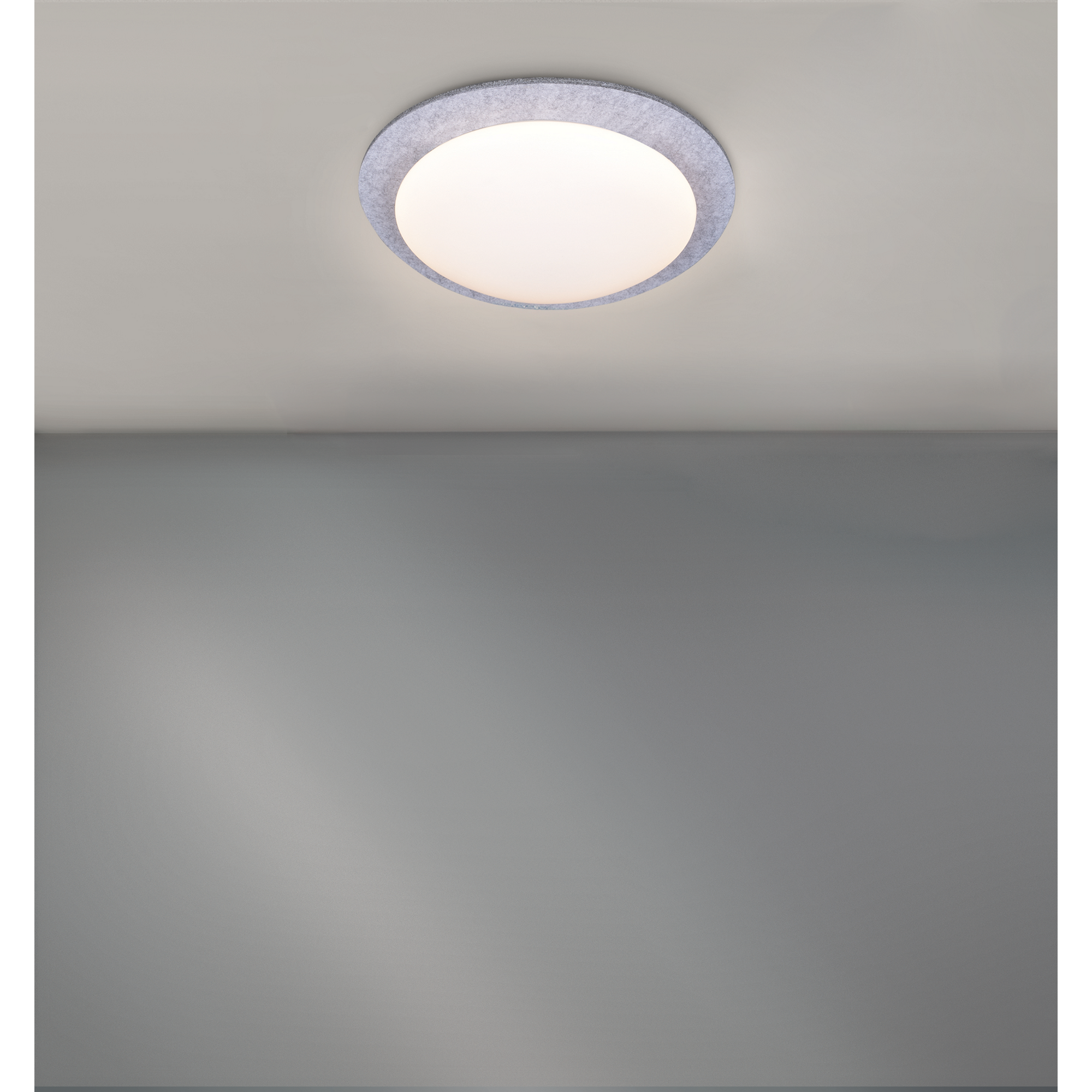 LED-Deckenleuchte 'Conni' Ø 41 x 10 cm weiß/grau mit Filz