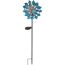Blaues Windrad mit Solarleuchte