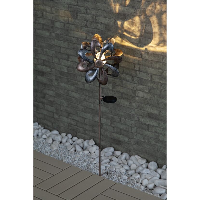 Solar Windspiel in Blütenform mit Beleuchtung