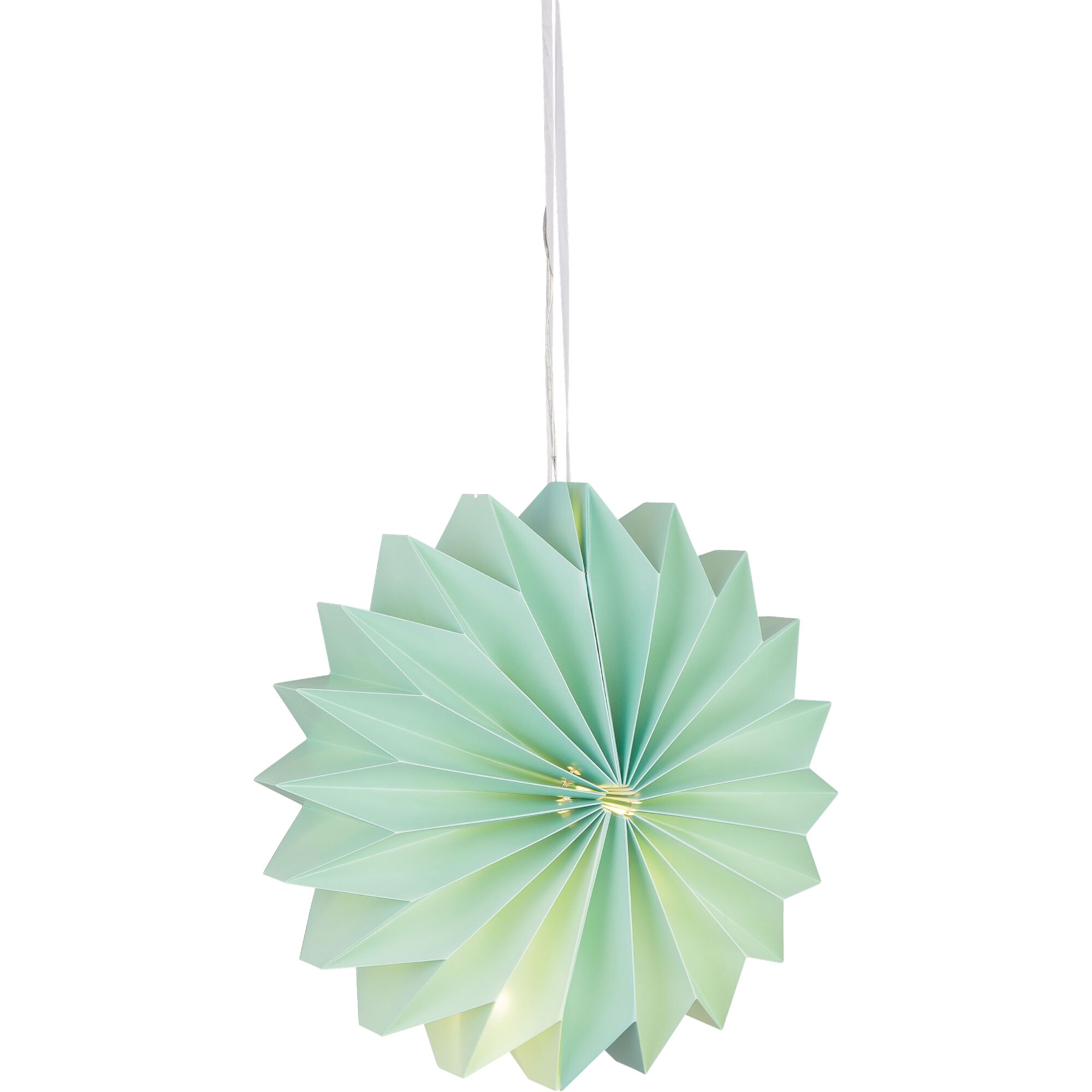 Hängende, mintgrüne Solarlaterne aus Papier