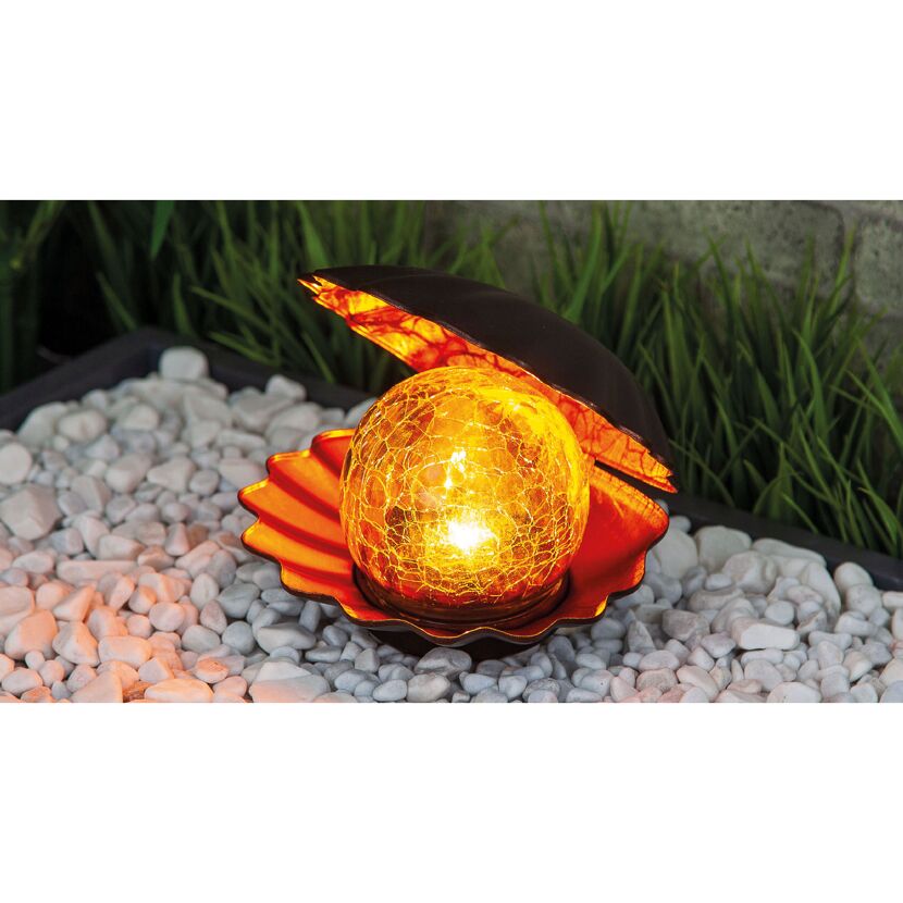 Solar-Dekolicht Muschel mit Glaskugel