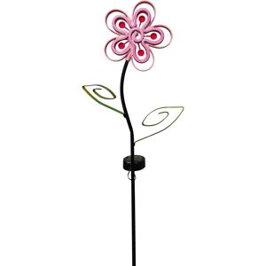 LED-Solar-Dekoleuchte 'Blume' neon pink 87 cm
