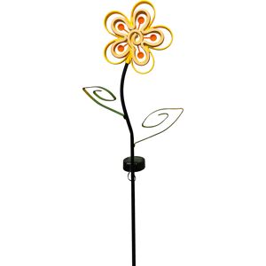 LED-Solar-Dekoleuchte 'Blume' neon gelb 87 cm