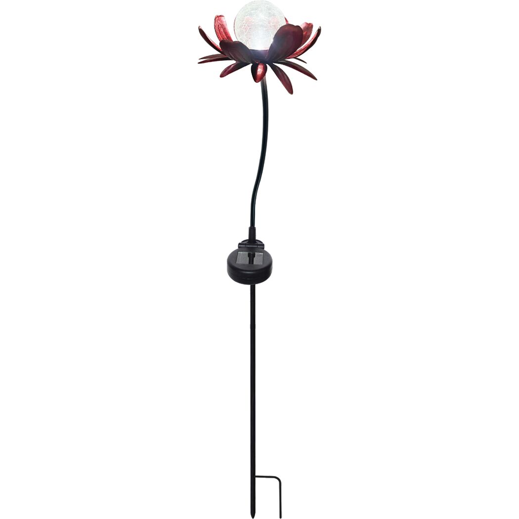 Solarleuchte Blume rot