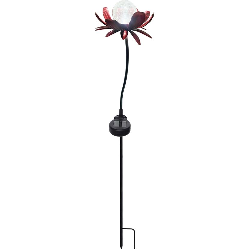 Solarleuchte Blume rot