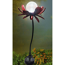 LED-Solar-Dekoleuchte 'Blume' rot-metallic mit Glaskugel 76 cm