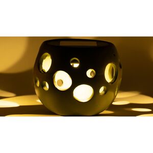 LED-Solar-Tischleuchte Keramik schwarz/grün Ø 12,5 cm