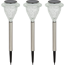 LED-Solar-Fackel-Set Edelstahl/Glas 44 cm, 3er-Set