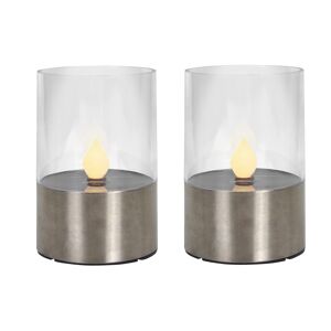 Solar-Teelichter-Set silber Ø 7 cm 2 Stk.