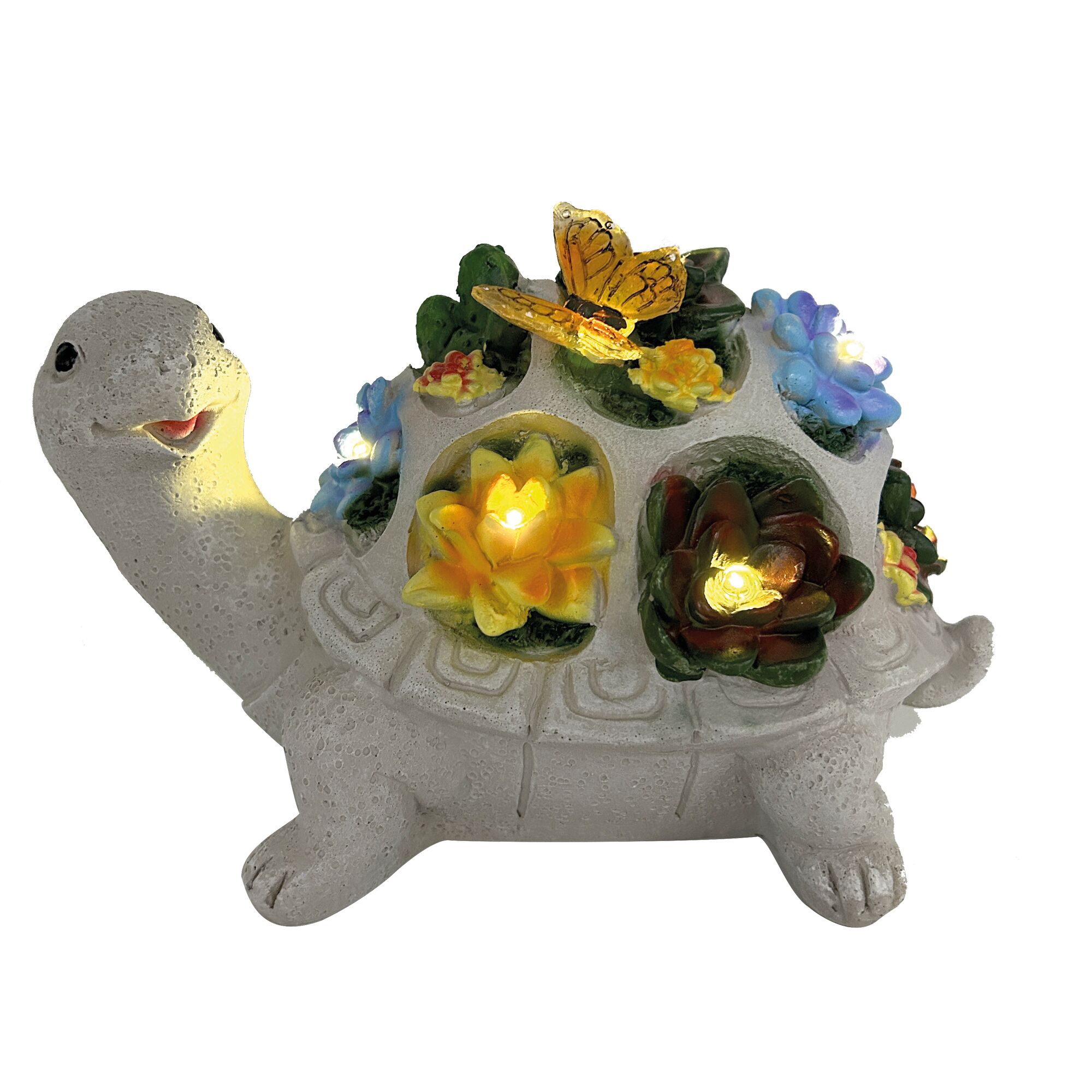 Schildkröte mit leuchtenden Blumen