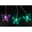 LED-Solar-Lichterkette 'Schmetterling' grün/pink 180 cm