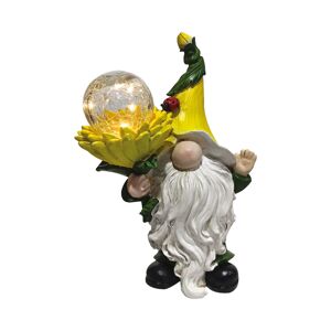 LED-Solar-Dekoleuchte 'Zwerg' mehrfarbig mit Glaskugel 22 cm