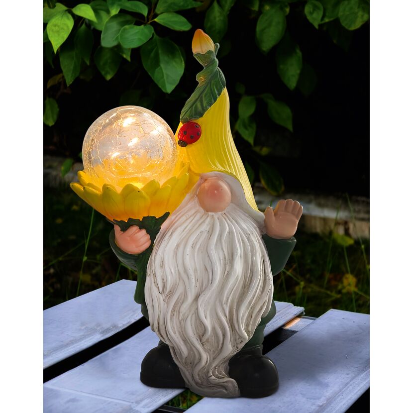 Gartenzwerg mit Solarlampe