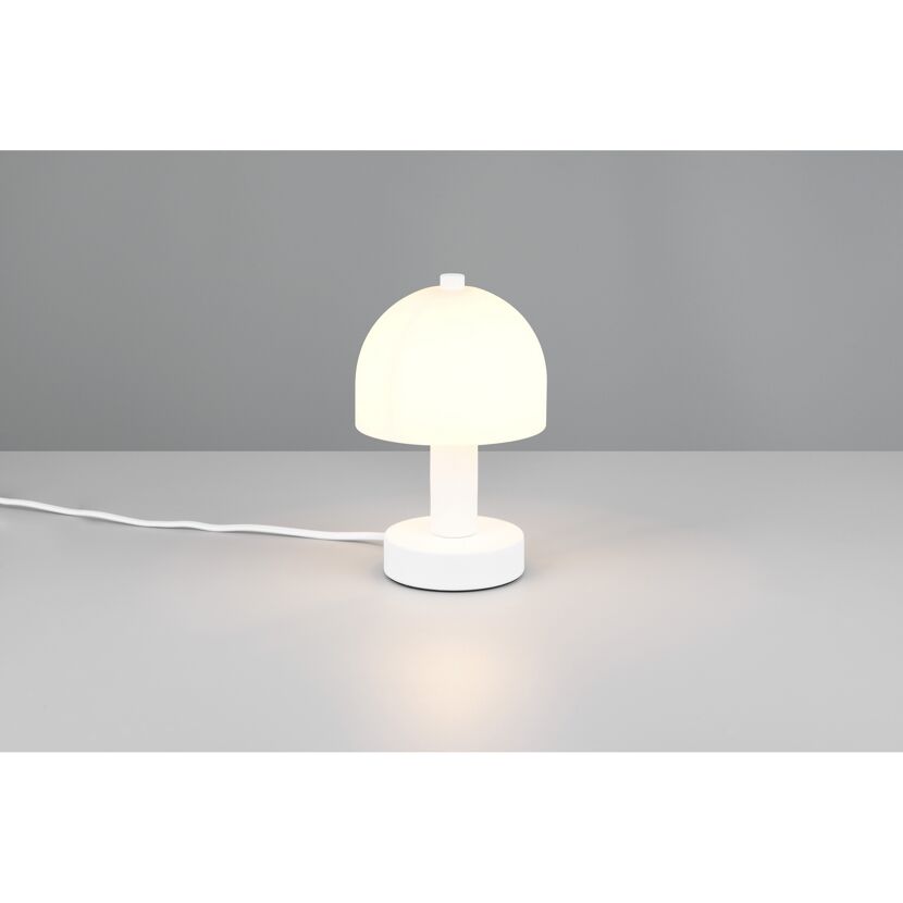 Tischleuchte 'Glenn' mattweiß E14 Ø 12 cm