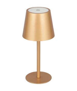 Akku-LED-Tischleuchte 'Ilyas' gold mit USB-Kabel Ø 8,6 x 20 cm
