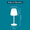 Skizze Tischleuchte mit Größenangaben