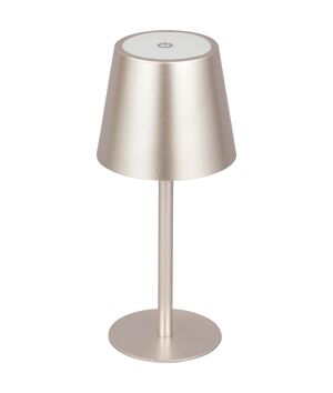 Akku-LED-Tischleuchte 'Ilyas' champagner mit USB-Kabel Ø 8,6 x 20 cm