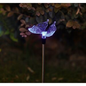 LED-Solarspieß Schmetterling mit RGB 66 cm