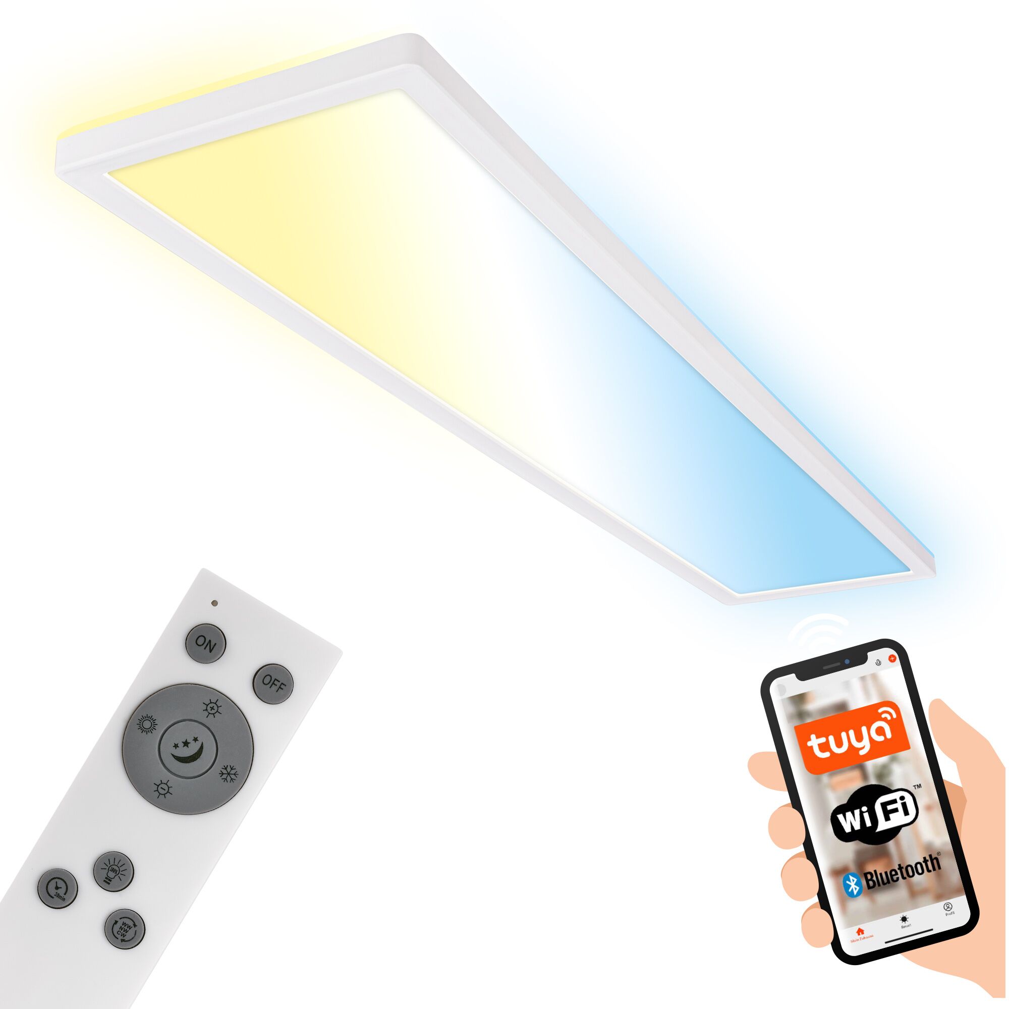 Smarte LED-Panelleuchte mit Fernbedienung