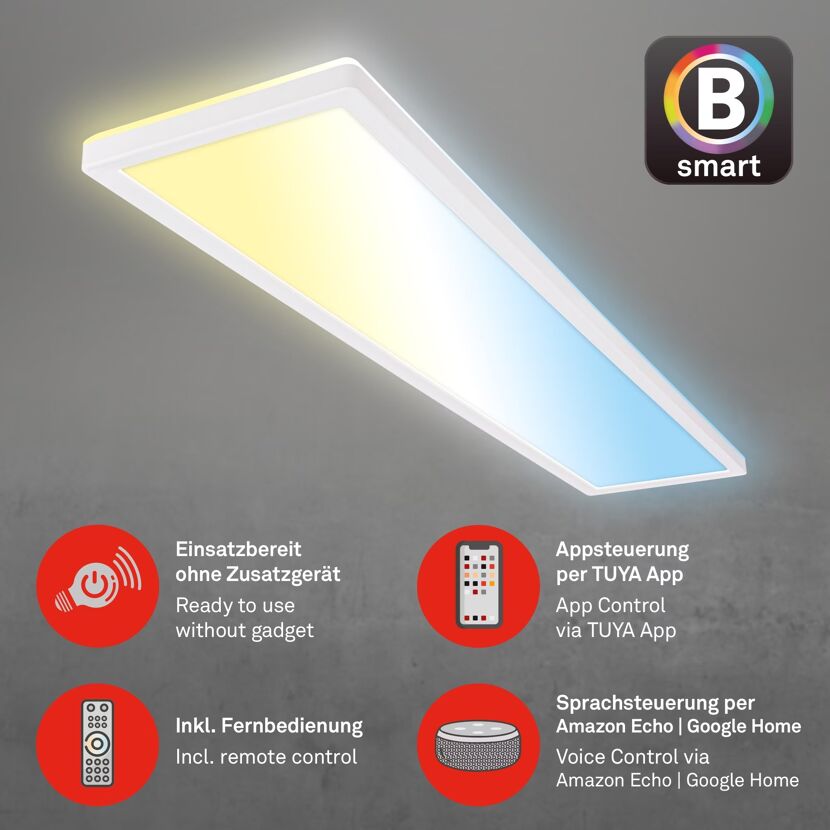 Smarte LED-Panelleuchte mit Fernbedienung