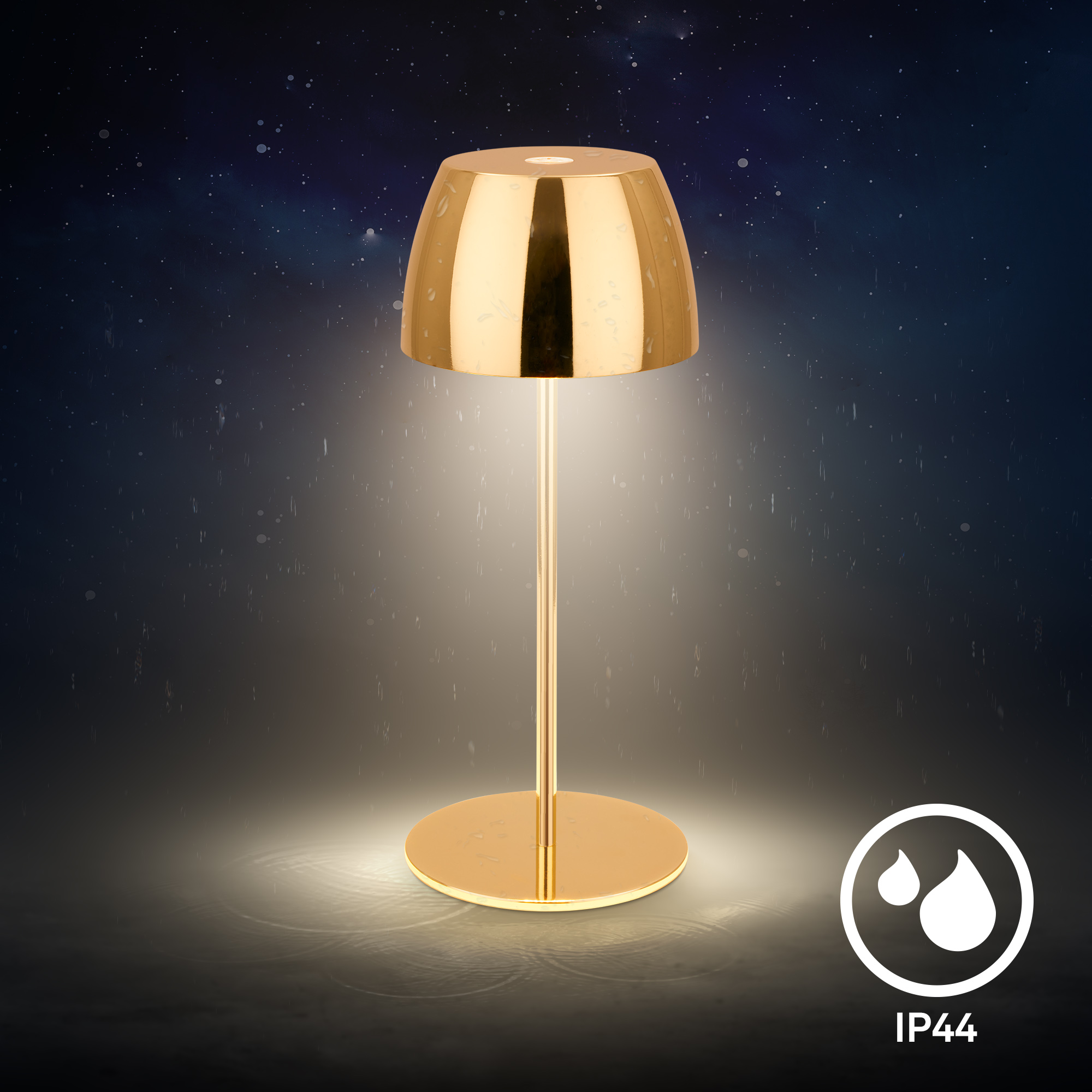 Akku-LED-Tischleuchte 'Serina Mini' 20 cm 2700K 2,5W 150lm dimmbar goldfarbig