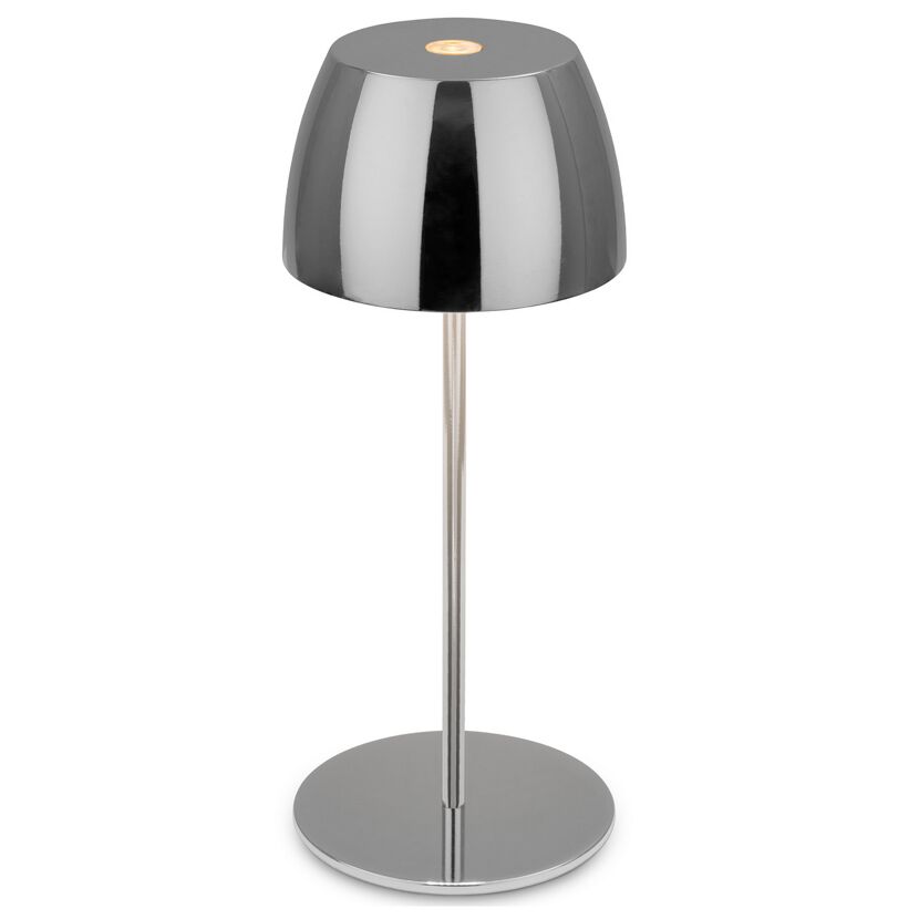 Akku-LED-Tischleuchte 'Serina Mini' 20 cm 2700K 2,5W 150lm dimmbar schwarz-chrom