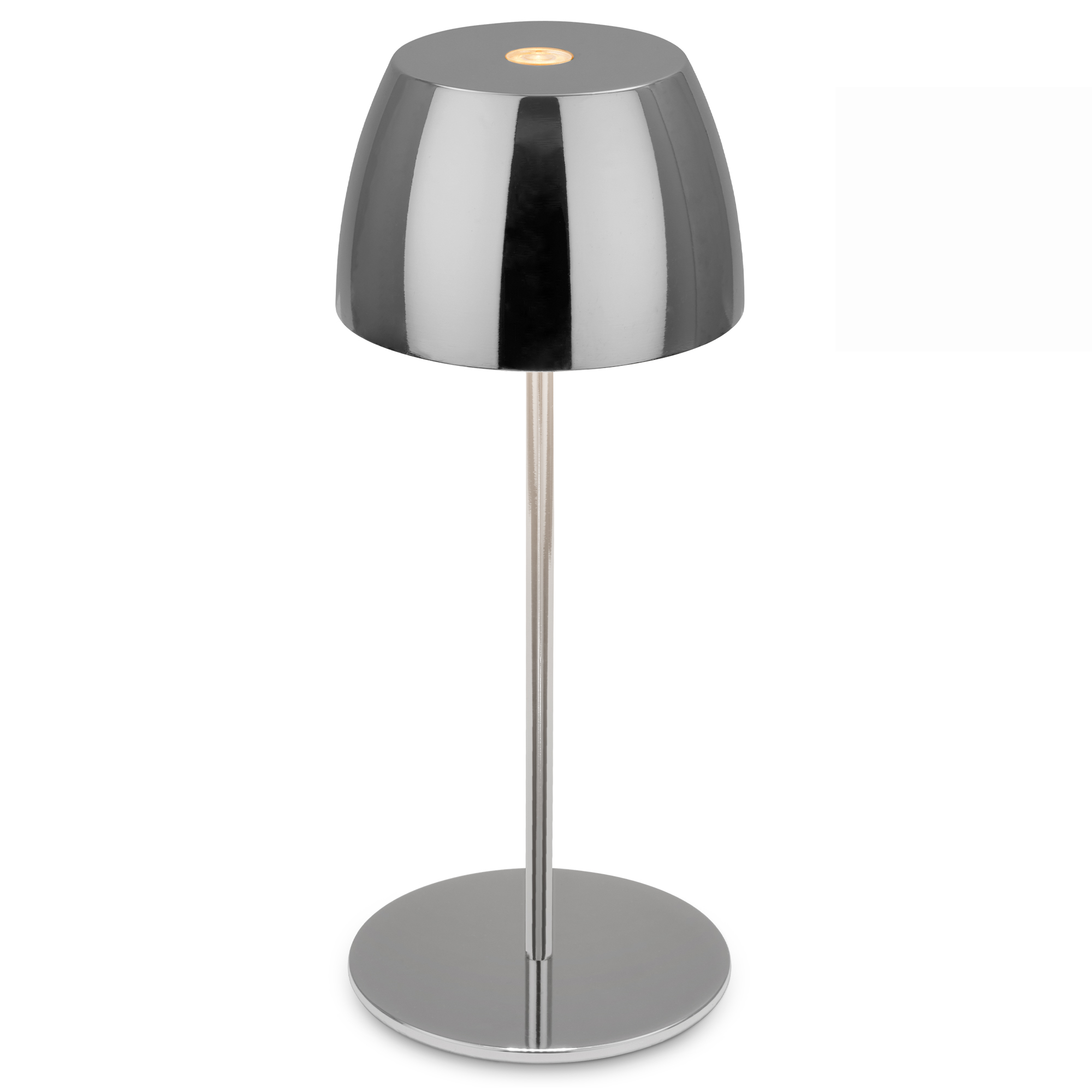 Metallene Tischlampe mit rundem Fuß