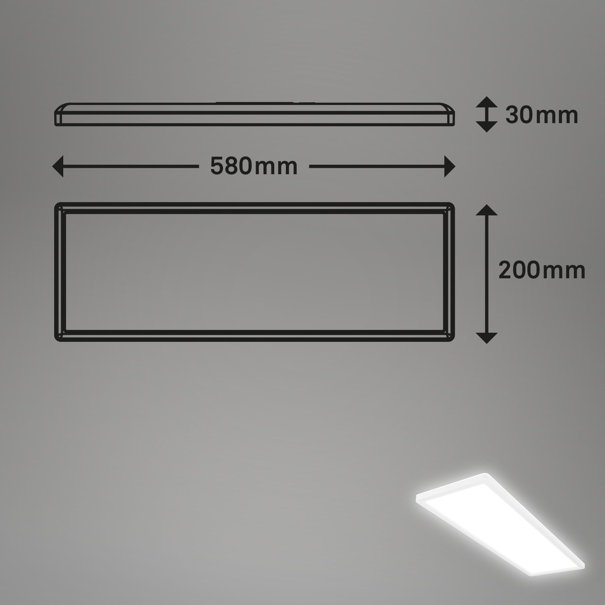 LED-Panel mit Maßen