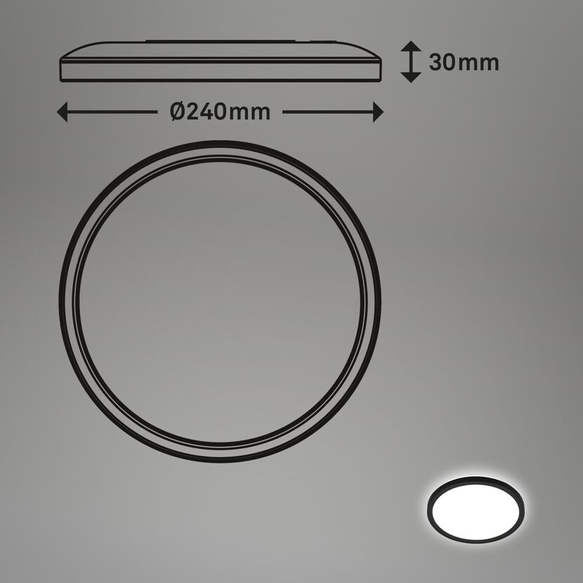 LED-Panelleuchte 'Move' Ø 24 x 3 cm 16W 1900 lm matt-schwarz